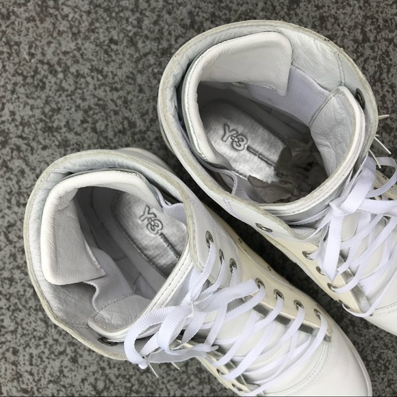 Y-3 adidas shizuka high top leather sneakers by yohji yamamoto - Picture 4 of 8